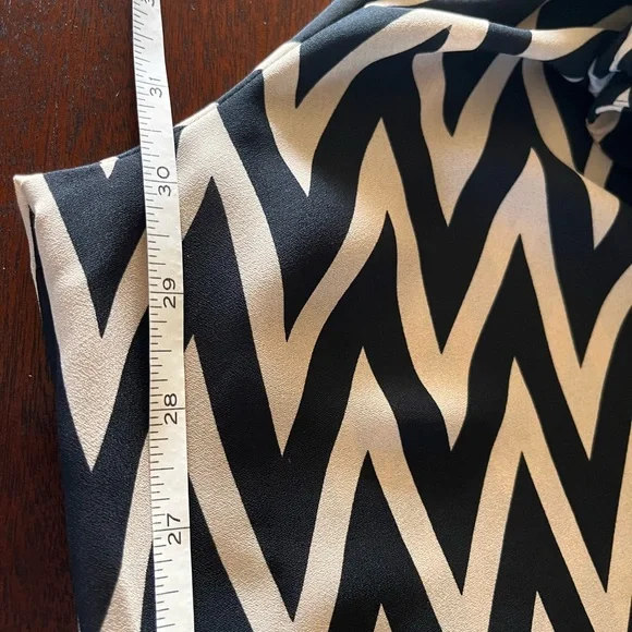 NWT  AB STUDIO tan cream black geometric print palazzo pants - Picture 7 of 9